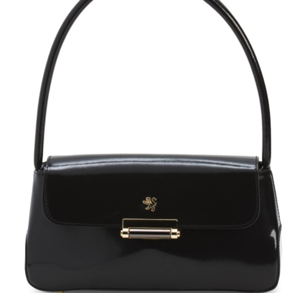 PRATESI Made In Italy Leather Baguette With Radica Flap Over